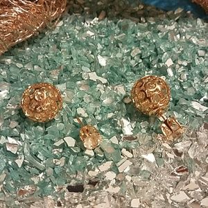 NEW FASHION Gold Tone Double Sided STUD